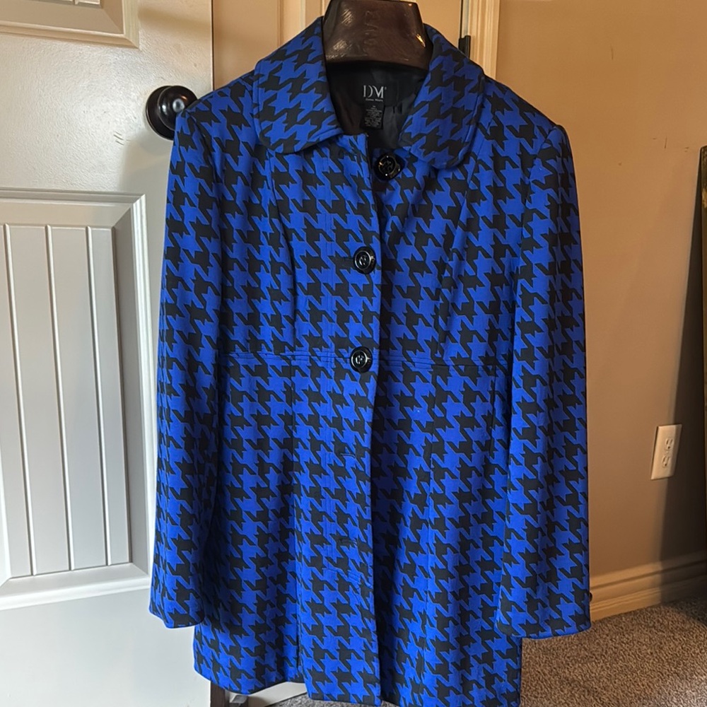 Donna Moore Blue Houndstooth Jacket